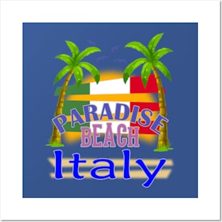 Paradise Beach Italy Vacation Design Posters and Art